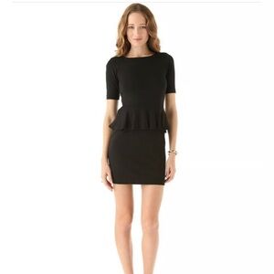 ELLA MOSS | S Women's Black Jersey Half Sleeve Peplum Emily Mini Dress